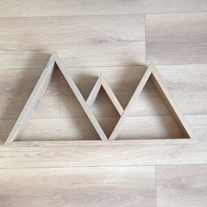 Handmade Wooden Mountain Wall Shelf